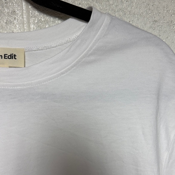 Open Edit Women's Classic White Short Sleeve Crop Tee - Picture 4 of 7